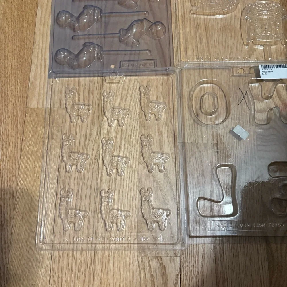 Chocolate Candy Mold Bundle Lot Plastic Noel Christmas Llama Ugly Sweater Duck